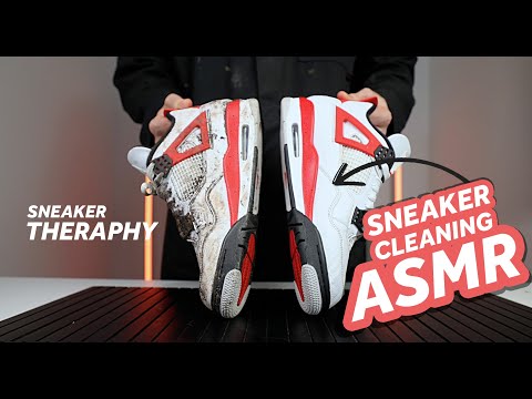 ASMR Jordan 4 Sneaker Clean (no washing machine) | Crep Protect